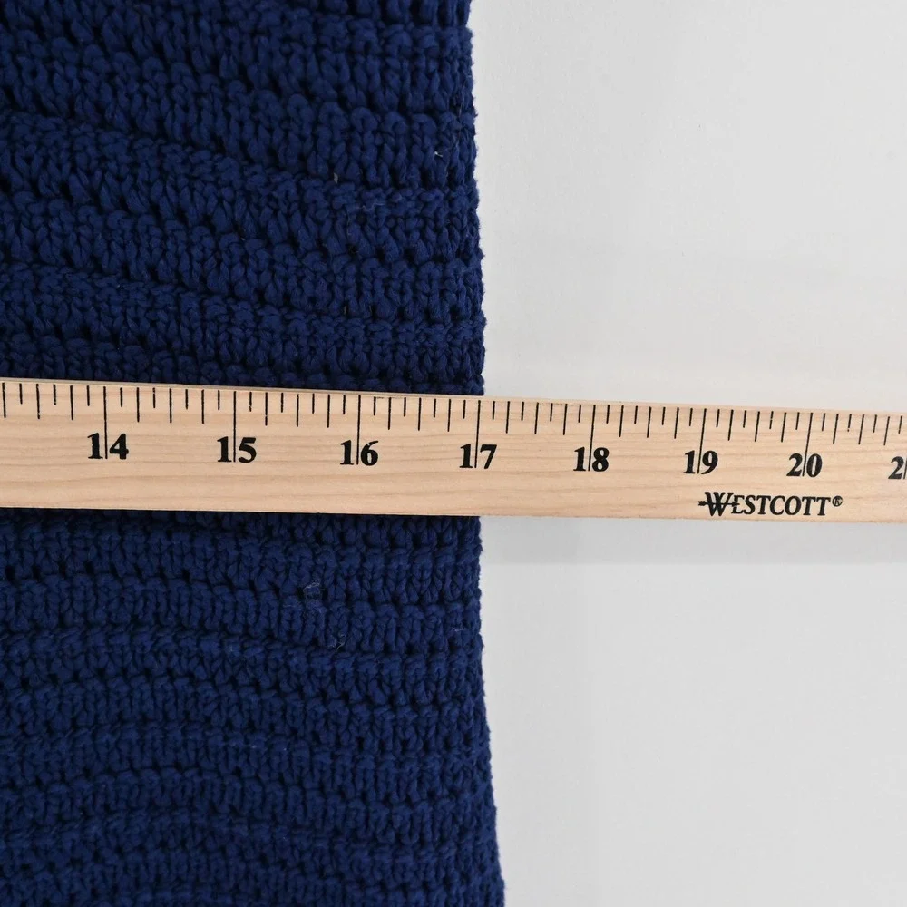 Banana Republic Crochet Knit Dress Size M Navy Blue Sleeveless Boho Vacation NWT